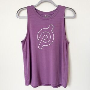 Peloton Purple Striped Logo Tank Top